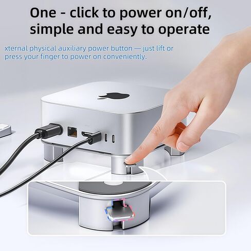 حامل Mac mini M4، حامل من الألومنيوم لجهاز Mac mini M4 وM4 Pro لعام 2024، سهولة الوصول إلى زر الطاقة، تهوية محسنة، تصميم مستقر وآمن in Saudi Arabia