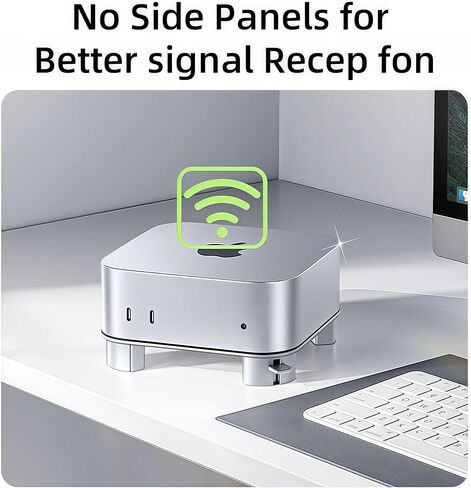 حامل Mac mini M4، حامل من الألومنيوم لجهاز Mac mini M4 وM4 Pro لعام 2024، سهولة الوصول إلى زر الطاقة، تهوية محسنة، تصميم مستقر وآمن in Saudi Arabia