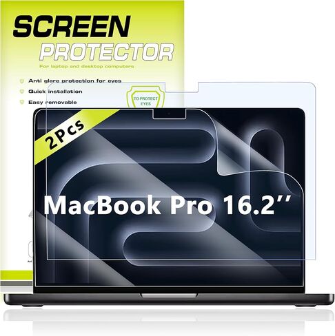 2 Pack 16.2inch Anti Blue Light Screen Protector for MacBook Pro 16.2inch M2 Pro /M3 Pro/M3 Max 2023 Laptop, Anti-Glare Anti-Blue Light for Macbook Pro 16.2’’ Laptop Screen Film Filter, Bubble Free Eye Protection in Kuwait