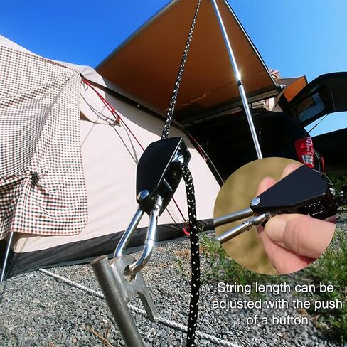 قطعتان من حبال السقاطة بطول 4 أمتار، شماعات سقاطة لأضواء النمو مع خطافين بديلين معدنيين، شماعة حبل شديدة التحمل قابلة للتعديل لمعدات غرفة النمو والتخييم في الهواء الطلق (أسود) in Kuwait