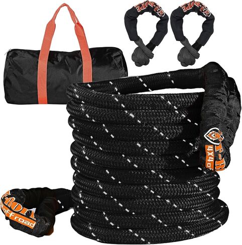 F-Rope 1" x 30ft Kinetic Recovery Rope 48600 LBS Elastic Nylon Offroad Snatch Strap Kit with 2 Soft Shackles for Truck SUV UTV ATV Tractor 4x4 Recovery in Saudi Arabia