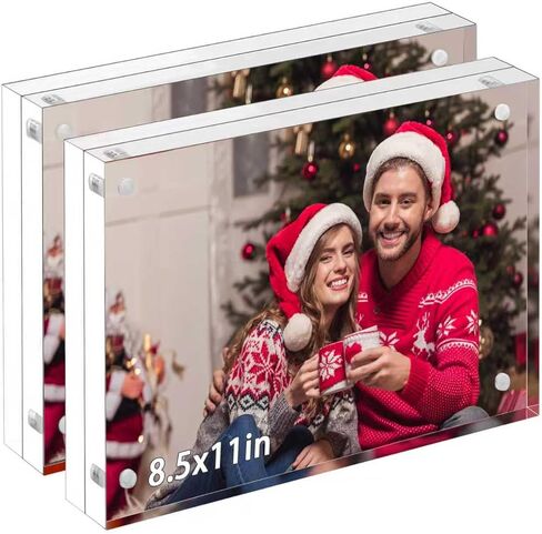 إطار صورة أكريليك، إطارات صور شفافة مربعة مقاس 5 × 5 بوصة، إطارات مزدوجة الجوانب، إطار صورة مغناطيسي بسُمك 12+12 مم حامل إطار صورة شفاف، حامل إطار أكريليك مزدوج الجوانب (عبوة واحدة 5 × 5) in Kuwait