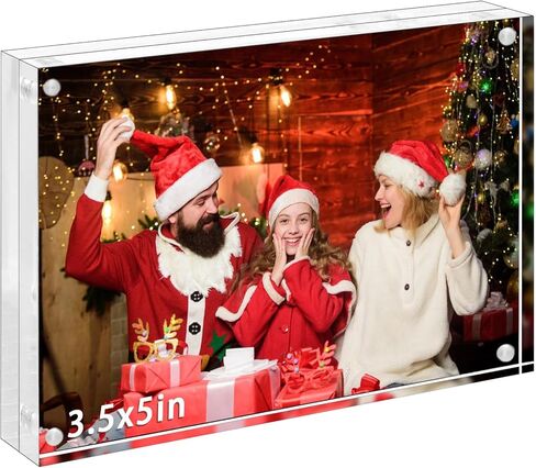 إطار صورة أكريليك، إطارات صور شفافة مربعة مقاس 5 × 5 بوصة، إطارات مزدوجة الجوانب، إطار صورة مغناطيسي بسُمك 12+12 مم حامل إطار صورة شفاف، حامل إطار أكريليك مزدوج الجوانب (عبوة واحدة 5 × 5) in Kuwait