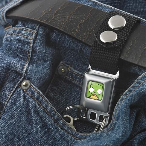 Invader Zim Keychain, Seatbelt Buckle Keychain, Invader Zim GIR Taco Pose Full Color Green in Saudi Arabia