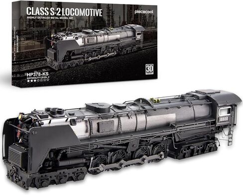 بيسكول الألغاز المعدنية ثلاثية الأبعاد للبالغين، مجموعة بناء نموذج قطار بخاري من الفئة S-2، هدايا إبداعية لعيد الميلاد وعيد الحب in Kuwait