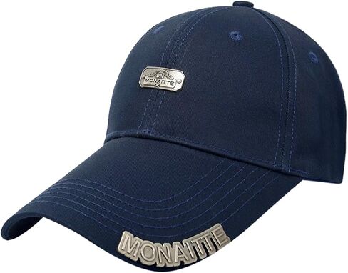 Long Brim Baseball Cap, Black, Adjustable Hat Classic Style with Logo, Adult Unisex in Kuwait