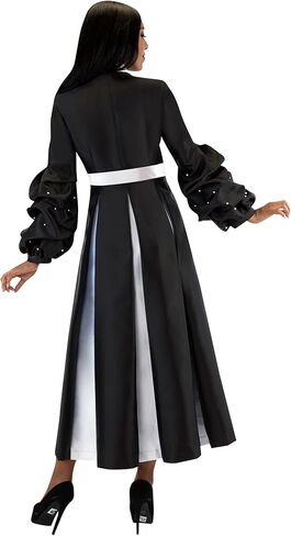 Tally Taylor Women’s Clergy Cassock Robe – Modest Church Attire with Stand Collar and Cross Brooch – Reg - 4730 in Saudi Arabia