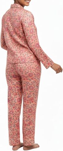 Huar Women’s Premium Silk Pajama Set - Floral Print Button Down Nightwear, Luxury Lightweight Pure Silk Loungewear Set in Saudi Arabia