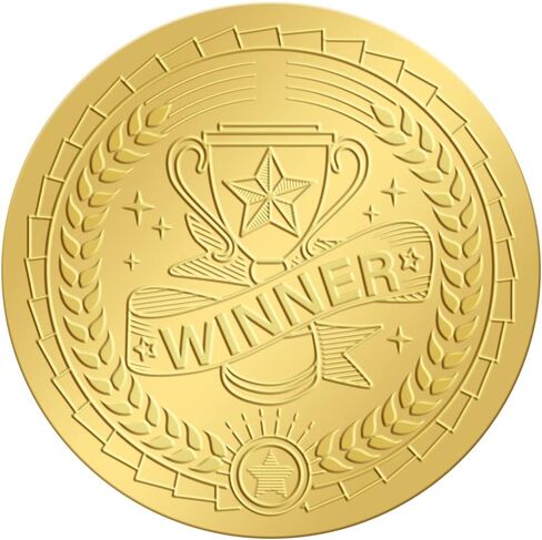 CRASPIRE 2 Inch Gold Embossed Envelope Seals Stickers Student of The Month 100pcs Adhesive Embossed Foil Seals Stickers Label for Wedding Invitations Gift Packaging in Saudi Arabia