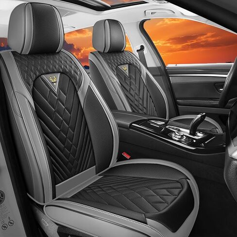 Fit for Honda HRV Seat Covers Full Set 2016-2026, Full Coverage Customized Car Seat Covers Full Set, Premium Leather Waterproof Easy to Install(Gray&Black/Standard 5 Seats) in Saudi Arabia