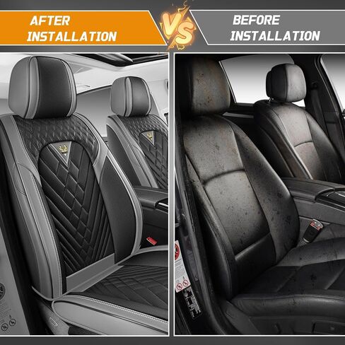 Fit for Honda HRV Seat Covers Full Set 2016-2026, Full Coverage Customized Car Seat Covers Full Set, Premium Leather Waterproof Easy to Install(Gray&Black/Standard 5 Seats) in Saudi Arabia