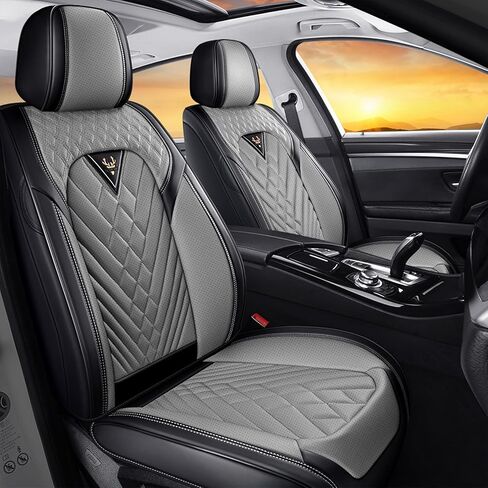 Fit for Honda HRV Seat Covers Full Set 2016-2026, Full Coverage Customized Car Seat Covers Full Set, Premium Leather Waterproof Easy to Install(Gray&Black/Standard 5 Seats) in Saudi Arabia