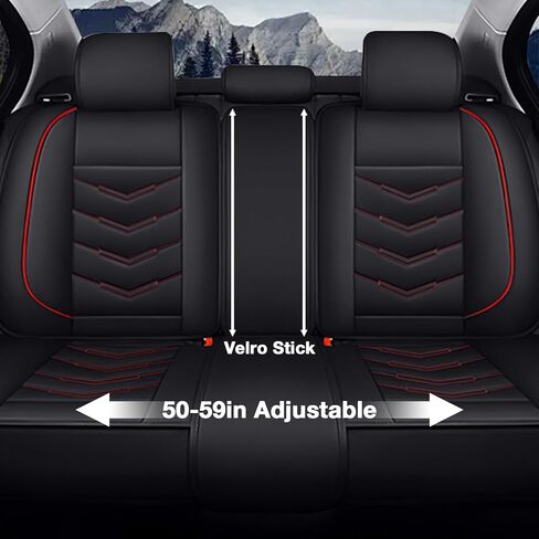 5-Seat Car Seat Covers for Dodge Durango 2009-2026, Waterproof Non-Slip Wear-Resistant Leather Seat Cover (5 Seat Standard, Black-Red) in Saudi Arabia