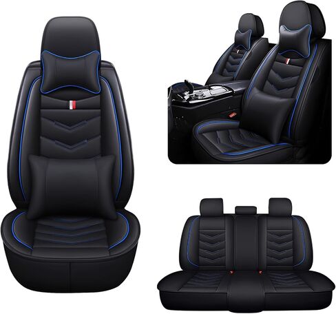 5-Seat Car Seat Covers for Dodge Durango 2009-2026, Waterproof Non-Slip Wear-Resistant Leather Seat Cover (5 Seat Standard, Black-Red) in Saudi Arabia