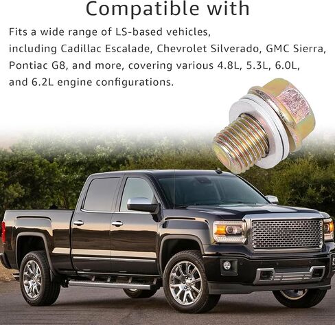 LS Oil Pan Oil Pressure Relief Valve Plug Compatible with Bypass 2007+ Gen IV LS Engines LS1 LS2 LS6 LQ4 LQ9 6.0L 5.7L 5.3L 4.8L in Kuwait