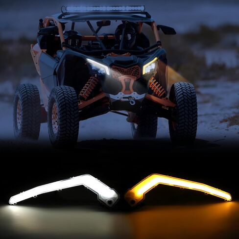 مصابيح KEMIMOTO X3 Fang، مجموعة ضوء التوقيع الأمامي X3 متوافقة مع Can Am Maverick X3 XDS XRS Max Turbo R 2017 2018 2019 2020 2021 2022 2023 OE استبدال 710004994 710004995 in Kuwait