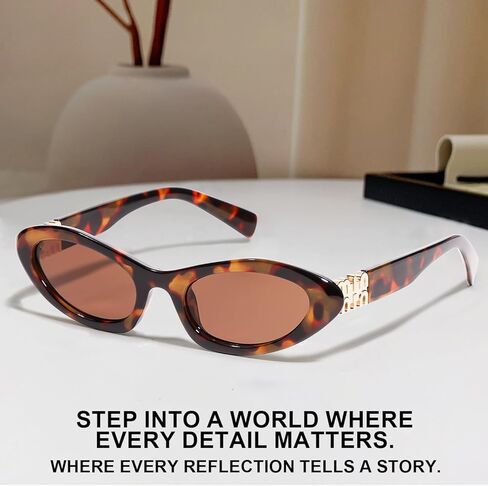 نظارات شمسية AICase Bruno Merch Mars Peso Gifts Pluma Retro بيضاوية الشكل للنساء والرجال، نظارات شمسية صغيرة في التسعينات، ظلال مستديرة عصرية، تصميم Miu، حماية من الأشعة فوق البنفسجية 400 in Saudi Arabia