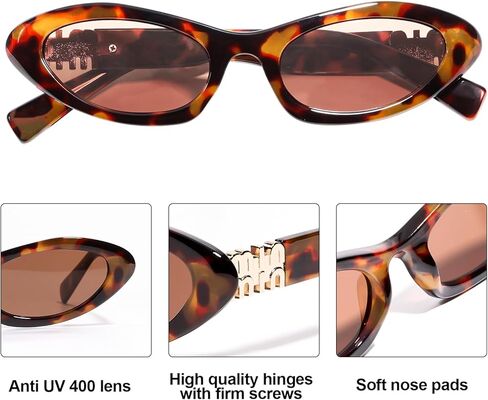نظارات شمسية AICase Bruno Merch Mars Peso Gifts Pluma Retro بيضاوية الشكل للنساء والرجال، نظارات شمسية صغيرة في التسعينات، ظلال مستديرة عصرية، تصميم Miu، حماية من الأشعة فوق البنفسجية 400 in Saudi Arabia