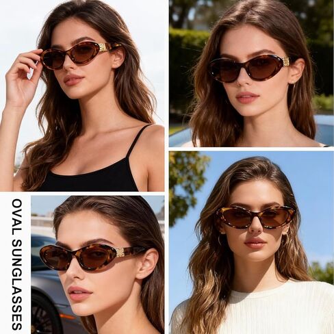 نظارات شمسية AICase Bruno Merch Mars Peso Gifts Pluma Retro بيضاوية الشكل للنساء والرجال، نظارات شمسية صغيرة في التسعينات، ظلال مستديرة عصرية، تصميم Miu، حماية من الأشعة فوق البنفسجية 400 in Saudi Arabia