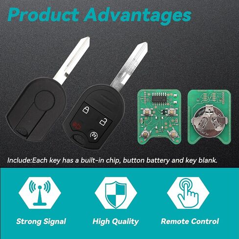 Ford Key Fob Replacement Remote Car Keys 4-Button Keyless Entry (2PCS) 315MHz Fit for 2011-2016 Ford F-150 F-250 to F-750 FCC ID CWTWB1U793 OUC6000022 in Saudi Arabia