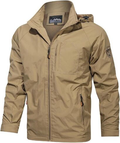 سترة DAVID.ANN للرجال خفيفة الوزن ومقاومة للماء مع غطاء رأس قابل للفصل للرياضات الخارجية in Kuwait