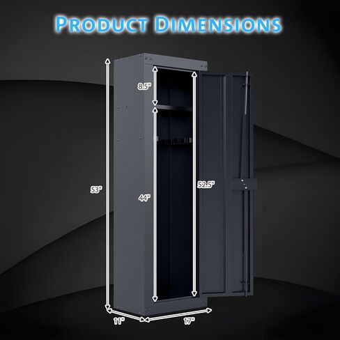 Goplus 8 Gun Safe, Fireproof Large Gun Safes for Rifles and Pistols w/Storage Shelf, Gun Racks, Door Lock & 2 Keys, Quick Access Long Gun Cabinet for Home Rifle & Shotguns, 17" W x 11" D x 53" H in Saudi Arabia