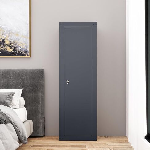 Goplus 8 Gun Safe, Fireproof Large Gun Safes for Rifles and Pistols w/Storage Shelf, Gun Racks, Door Lock & 2 Keys, Quick Access Long Gun Cabinet for Home Rifle & Shotguns, 17" W x 11" D x 53" H in Saudi Arabia
