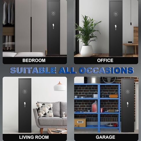 SHICHI 8-10 بندقية إلكترونية آمنة للبنادق، خزانة أسلحة للبنادق والبنادق، لا تحتاج إلى تجميع، خزائن بنادق كبيرة للمنزل، مع نظام إنذار مزدوج، خزانة داخلية ورف قابل للتعديل in Kuwait