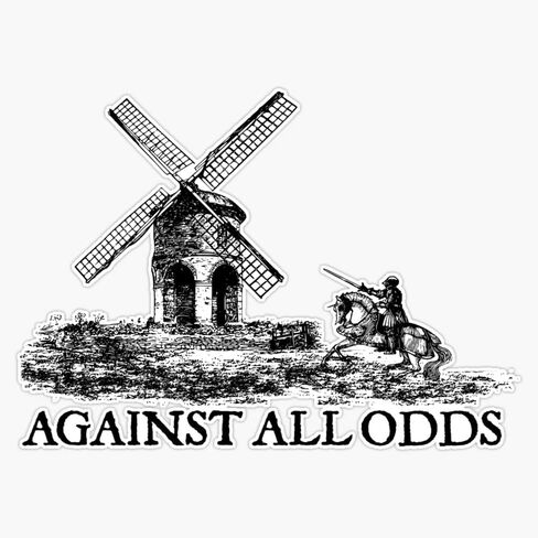 don quixote don quijote retro motivation vintage knight lifestyle deep Bumper Sticker Vinyl Decal 5 inches in Saudi Arabia
