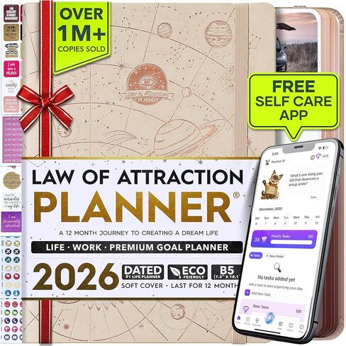 Law of Attraction Planner 2025 - Weekly and Monthly Planner, 12 Month Journey to Increase Productivity & Enhance Organization | Life Organizer, Gratitude Journal, Hourly Planner, To Do List | 2025 Planner - Vision Board, Gift Box & Planner Stickers in Kuwait