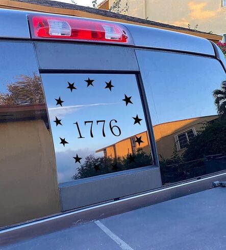 Xinghe for 2019-2026 Chevy Silverado GMC Sierra Chevrolet Colorado, Rear Middle Window American Flag Decals Stickers, Matte Black USA Flag Decal for Truck Back Window in Kuwait
