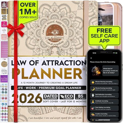 Law of Attraction Planner 2025 - Weekly and Monthly Planner, 12 Month Journey to Increase Productivity & Enhance Organization | Life Organizer, Gratitude Journal, Hourly Planner, To Do List | 2025 Planner - Vision Board, Gift Box & Planner Stickers in Kuwait