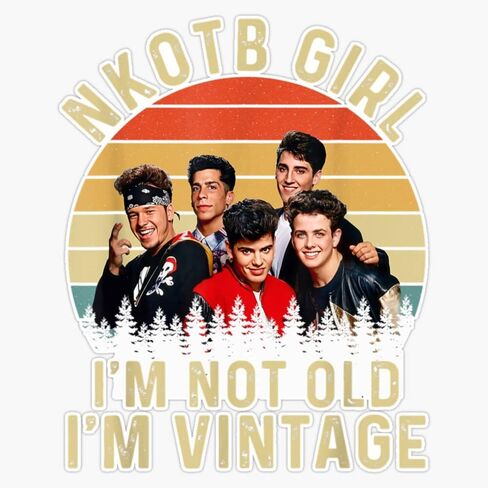NKOTB Girl I'm Not Old I'm Vintage هدية للمعجبين، للرجال والنساء، هدية لعيد الهالوين، عيد الشكر، ملصق يوم عيد الميلاد ملصق ممتص للصدمات مقاوم للماء 5" in Saudi Arabia
