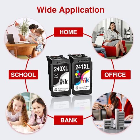 Starink PG-240XL CL-241XL Ink Cartridge High Yield Replacement for Canon 240XL 241XL Combo Pack Work with PIXMA MG3620 MG3520 MG3220 MG2120 MX472 MX452 MX532 TS5120 Printers (1 Black, 1 Tri-Color) in Kuwait