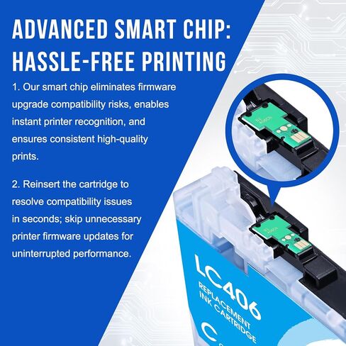 Starink LC406 406XL Ink Cartridges Replacement for Brother 406 Ink Cartridge 406XL Work with Brother MFC-J4335DW MFC-J5855DW MFC-J6555DW MFC-J4535DW MFC-J6955DW MFC-J4345DW MFC-J5955DW (4 Pack) in Kuwait