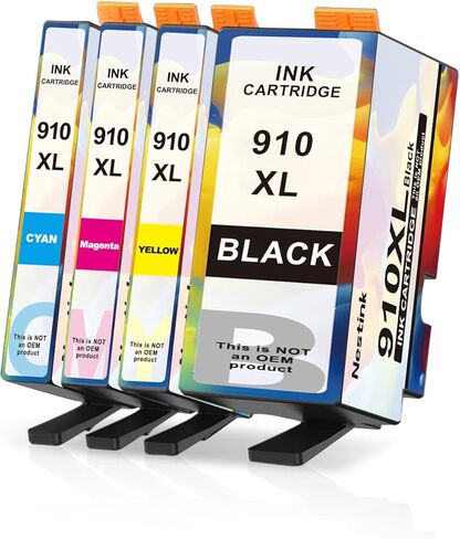 910XL Ink Cartridges Combo Pack Replacement for HP Ink 910 XL Compatible with OfficeJet Pro 8020 8025 8028 8035 8030 8010 8015 8018 8022 Series Printer HP 910 XL (4 Pack Black, Cyan, Magenta, Yellow) in Kuwait