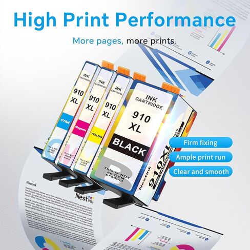 910XL Ink Cartridges Combo Pack Replacement for HP Ink 910 XL Compatible with OfficeJet Pro 8020 8025 8028 8035 8030 8010 8015 8018 8022 Series Printer HP 910 XL (4 Pack Black, Cyan, Magenta, Yellow) in Kuwait