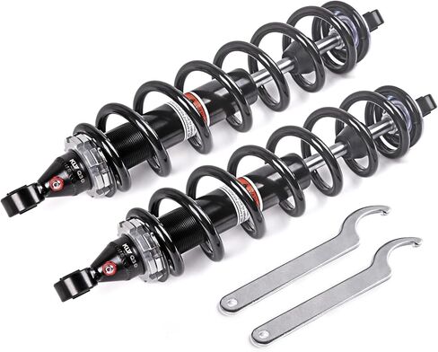 KLV الصدمات الأمامية اليسرى اليمنى متوافقة مع Arctic Cat ATV 400 450 500 550 650 700 1000 2008-2017 ممتص الصدمات أحادي الأنبوب 0403-188 0403-209 قطعتان in Kuwait