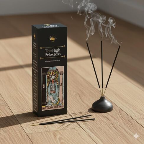 The High Priestess Tarot Incense Hexa Premium Sticks Tarot-Inspired – Harness Intuition, Inner Wisdom, and Spiritual Insight, Handcrafted in India, Pack of 6, 20 Sticks per Pack. in Saudi Arabia