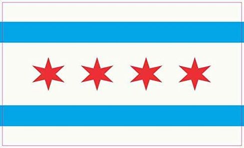 StickerTalk Chicago Illinois Flag Vinyl Sticker, 5 inches by 3 inches in Saudi Arabia