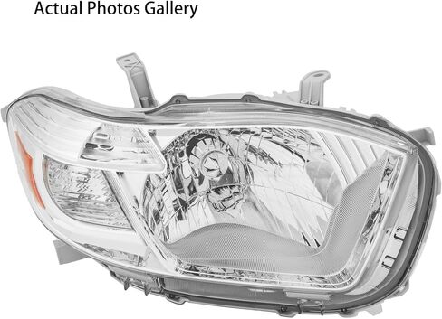OE Style Headlight Assembly Set For 2008 2009 2010 Toyota Highlander Base Limited SE Sport SUV Replacement Bumper Headlamps Chrome Housing Clear Reflector Driver and Passenger(Left+Driver side in Saudi Arabia