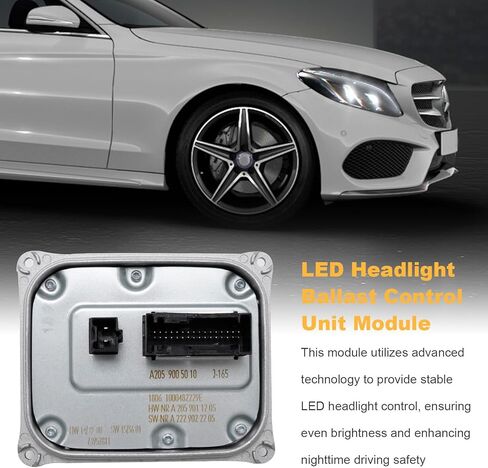 A2059005010 وحدة التحكم في الصابورة الأمامية LED، بديل لمرسيدس بنز W205 C-CLASS 2015-2018، يستبدل A2059006805 A2229008005 A2129005324 in Saudi Arabia