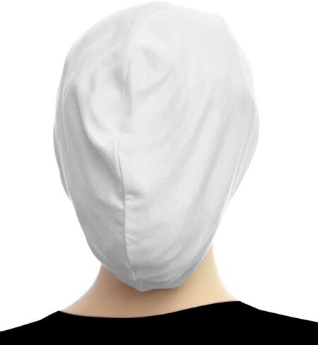 Middle Eastern Mall Women's Snood Cap Cotton Beanie Large Hijab Chemo Undercap (Winter Blue) in Kuwait