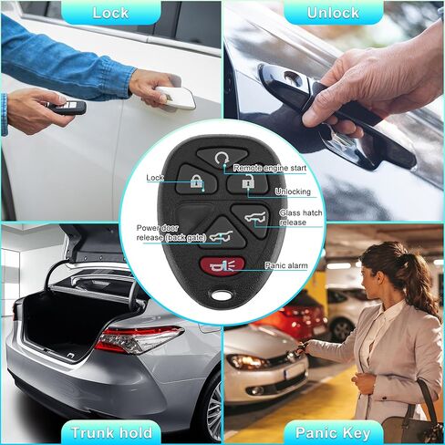 X AUTOHAUX 2pcs OUC60270 315MHz SUV دخول بدون مفتاح عن بعد الإشعال المستجيب مفتاح فوب لشفروليه تاهو 2007-2014 لجي إم سي يوكون 2007-2014 لكاديلاك إسكاليد 2007-2014 6 أزرار in Saudi Arabia