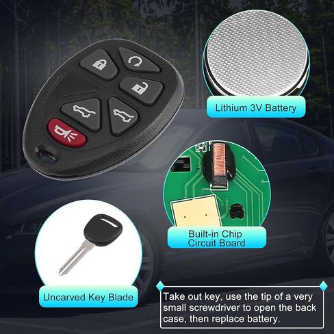 X AUTOHAUX 2pcs OUC60270 315MHz SUV دخول بدون مفتاح عن بعد الإشعال المستجيب مفتاح فوب لشفروليه تاهو 2007-2014 لجي إم سي يوكون 2007-2014 لكاديلاك إسكاليد 2007-2014 6 أزرار in Saudi Arabia