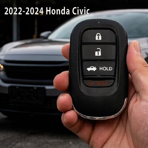 Replacement for Honda Civic Key Fob Remote Control 2022 2023 4 Buttons 434MHz KR5TP-4,Black in Saudi Arabia