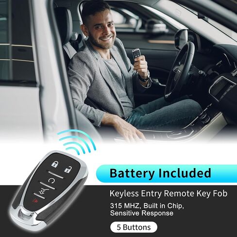 X AUTOHAUX HYQ4AS 315 MHz Replacement Keyless Entry Remote Smart Key Fob for Chevrolet Equinox 2022 2023 2024 No.13522875 5 Buttons in Saudi Arabia