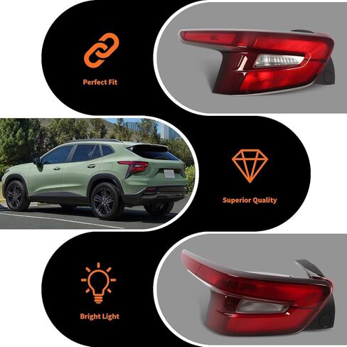 Left Tail Light Compatible with Trax 2024 2025 Driver Side Rear Tail Lamp with Bulbs Taillight Assembly Rear Brake Light 42865504 (Left) in Saudi Arabia