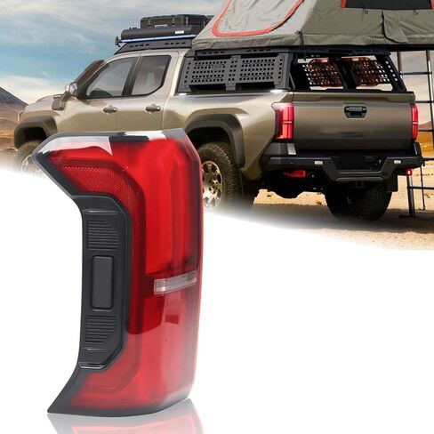 81550-AK040 LH مجموعة مصابيح خلفية LED مناسبة لـ 2024 2025 Toyota Tacoma TRD SPORT/OFF مصباح فرامل للطرق الوعرة مع مفتاح الباب الخلفي للسائق الأيسر مصباح خلفي للباب نوع يدوي إطار رمادي مع ضوء جانبي in Kuwait