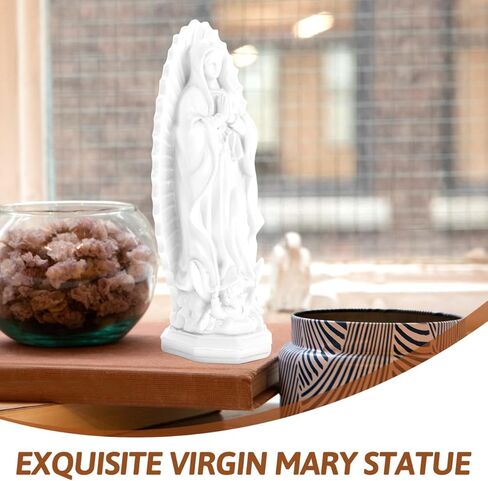 BESTOYARD Virgin Mary Statue 7.5-Inch, Resin Catholic Figurine for Home Decor, Religious Style Sculpture for Living Room, Porch, Bedroom, Garden, Church in Saudi Arabia